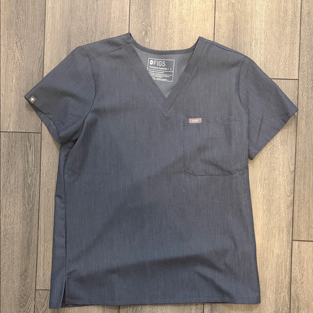 Figs women Heather denim scrub top